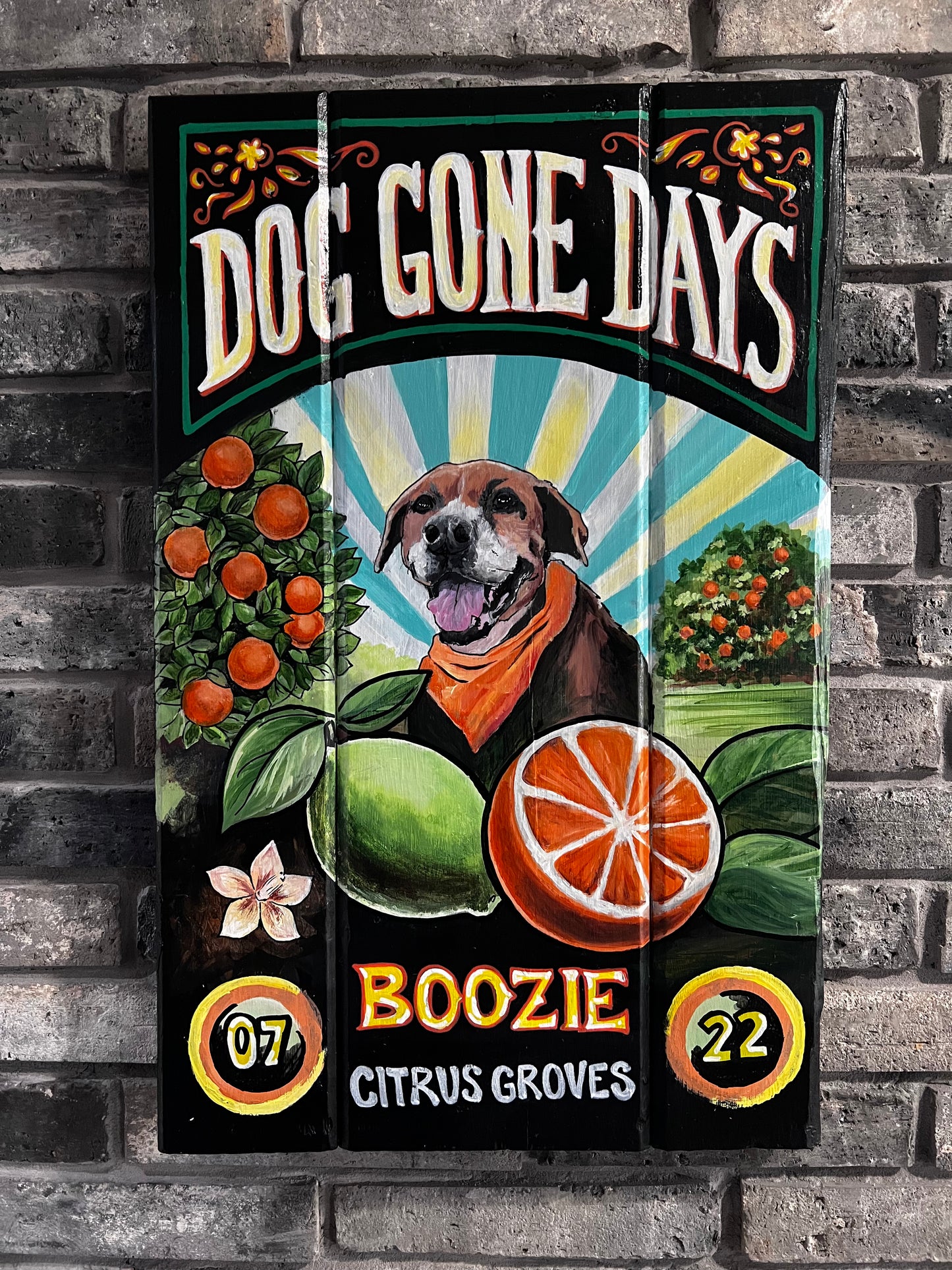 Custom Citrus Label Pet Portrait - Boozie