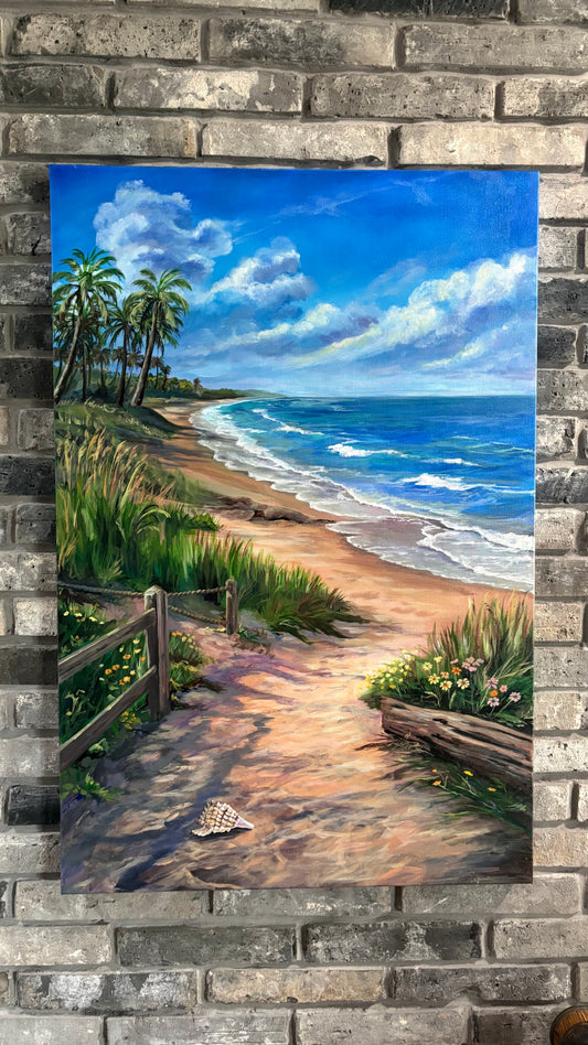 Serenity Seashore - Original Painting - 24x36 inches