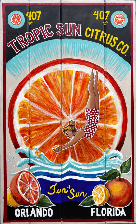 Tropic Sun Citrus Co. - Vintage Citrus Label - Original Artwork